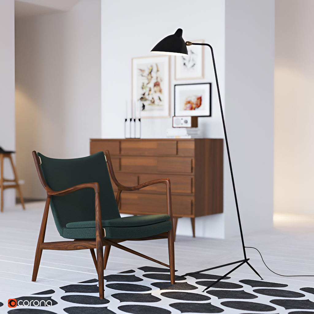 Industriel Minimalistisk Gulvlampe - Justerbar