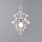 Skulpturel Rillet Glaspendel - Minimalistisk