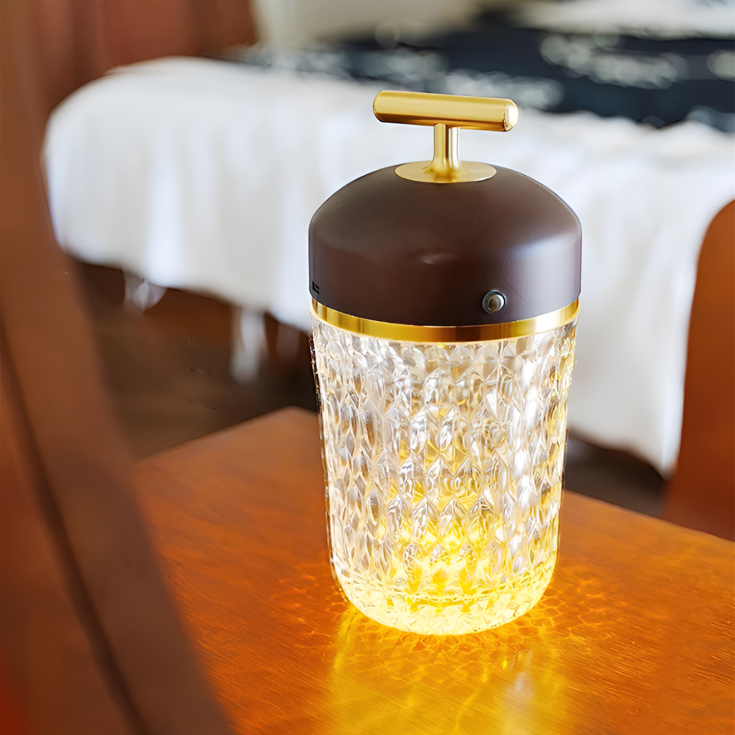 Minimalistisk Facetteret Bærbar Lampe - Ledningsfri