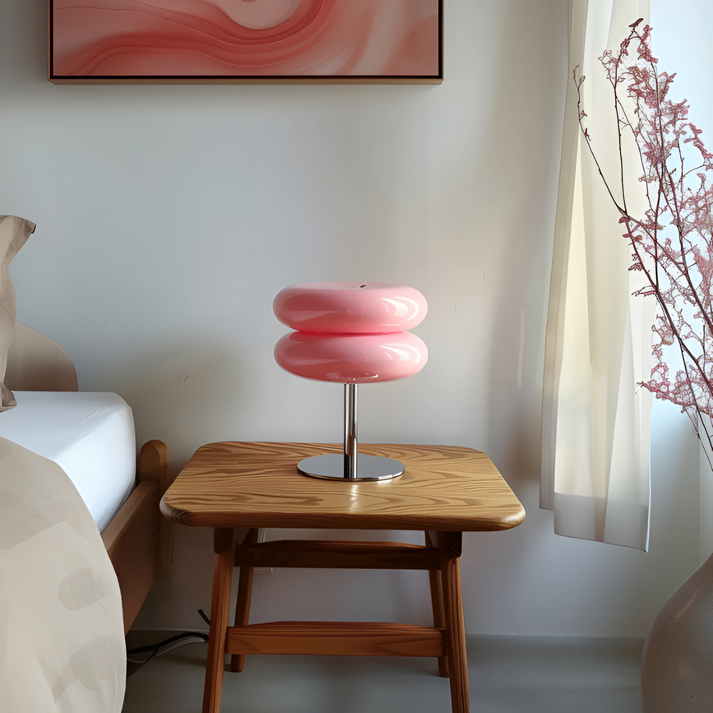 Glasbordlampe i italiensk stil