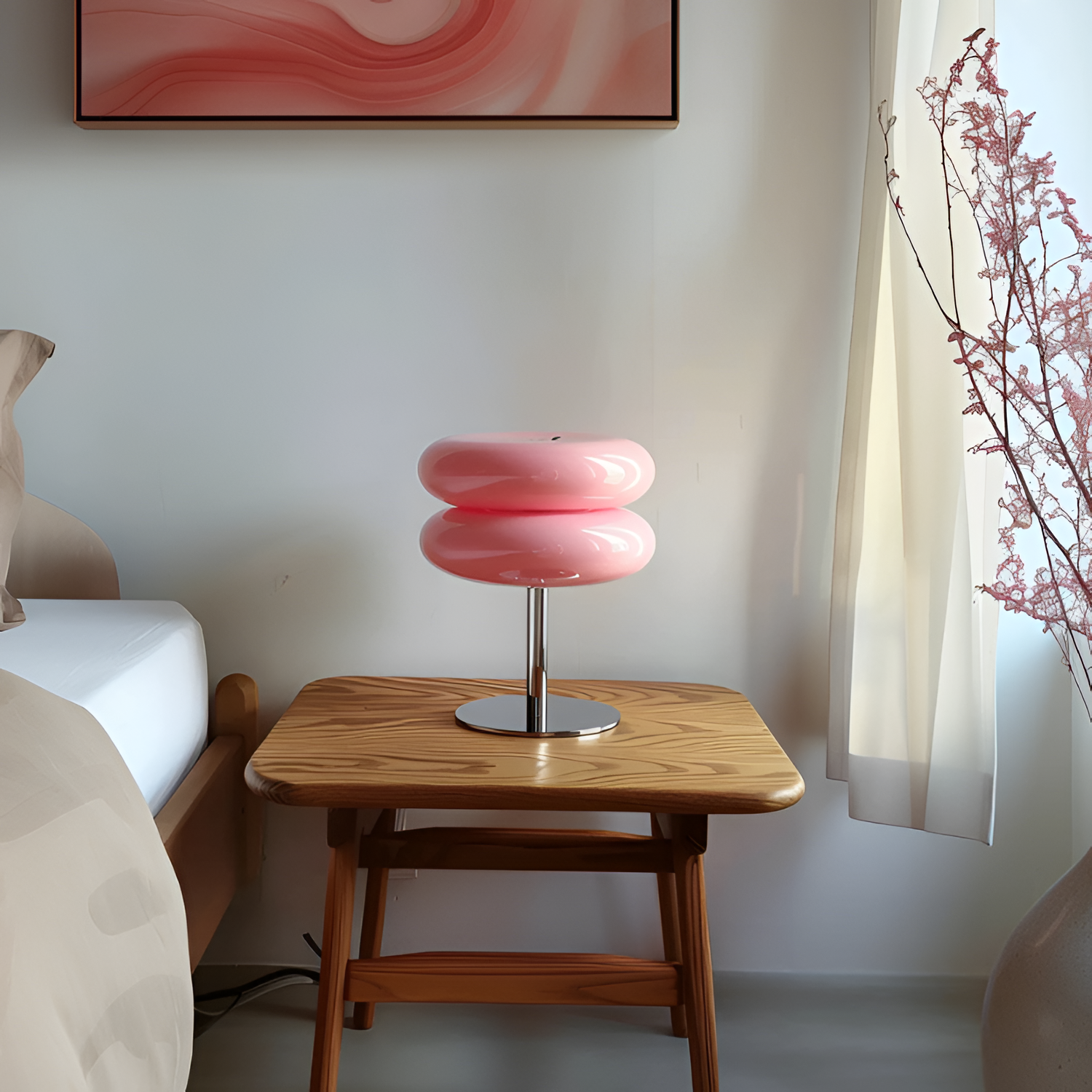 Glasbordlampe i italiensk stil