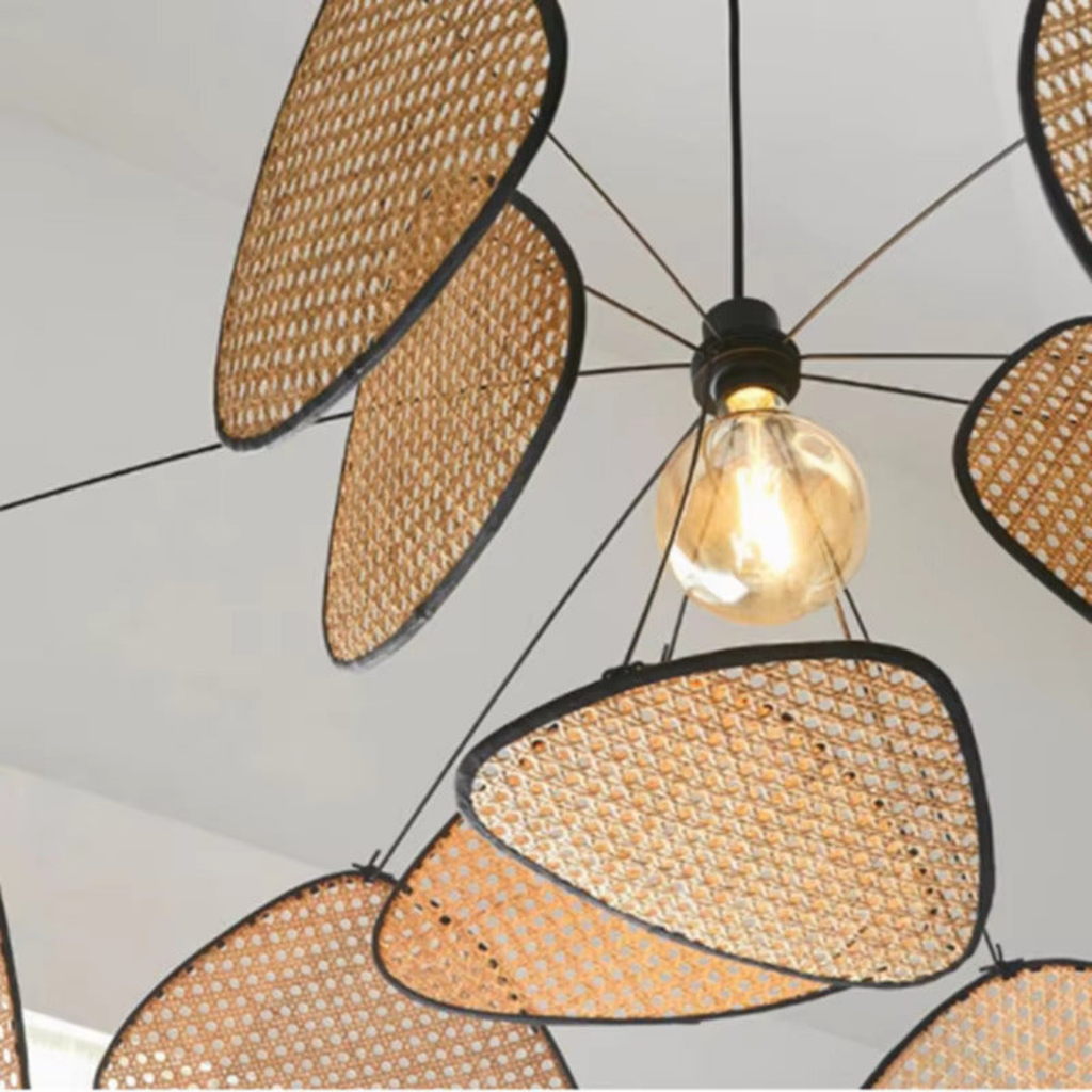 Rattan-Inspireret Pendellampe - Moderne Boho Loftsbelysning