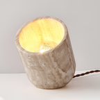 Struktureret Cylinderformet Bordlampe - Abstrakt