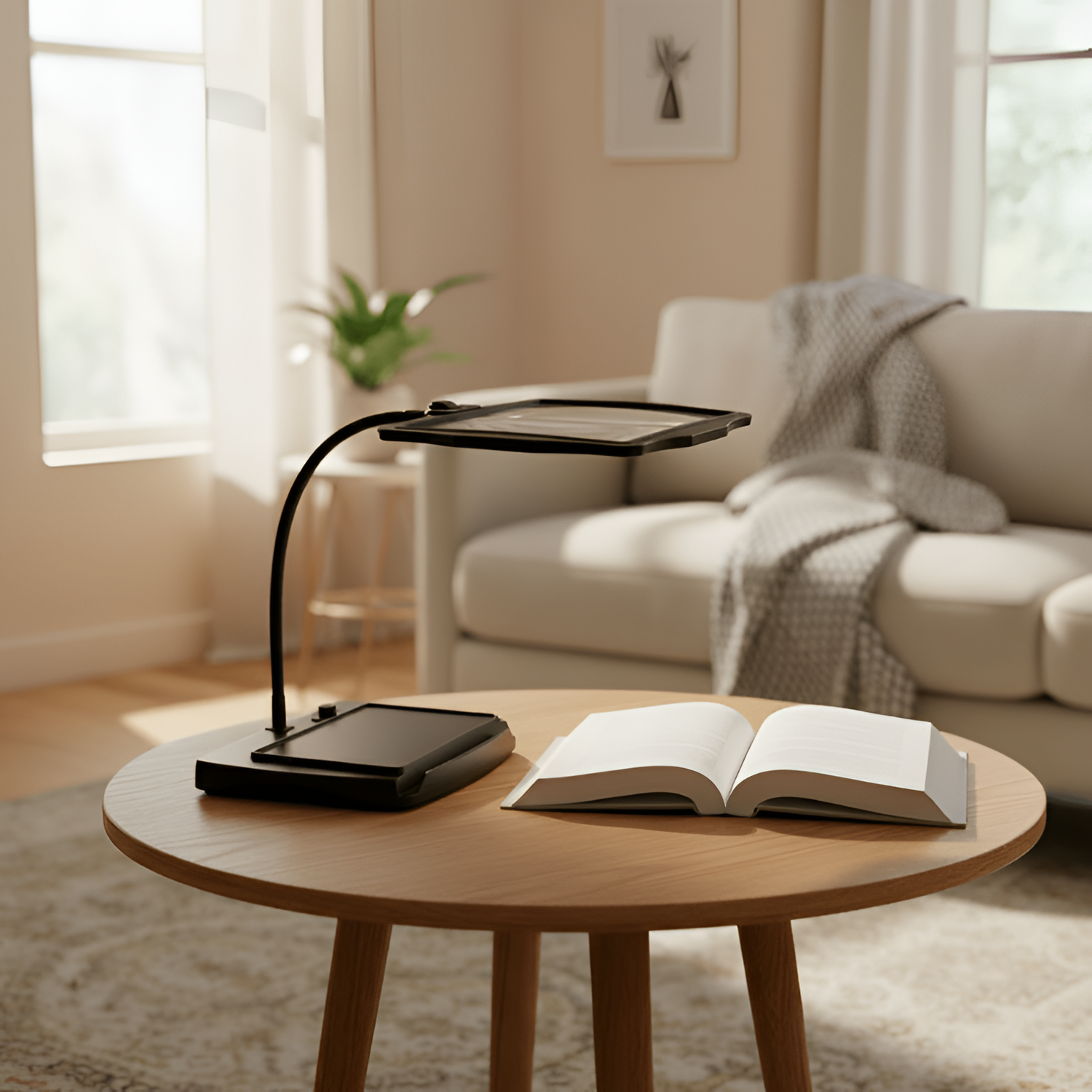 LED-bordlampe med forstørrelsesglas – til kontoret