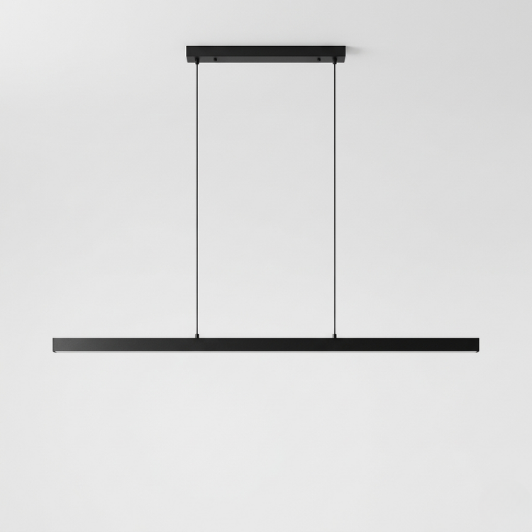 Lineær Sort Pendel - Minimalistisk Spisestue Belysning