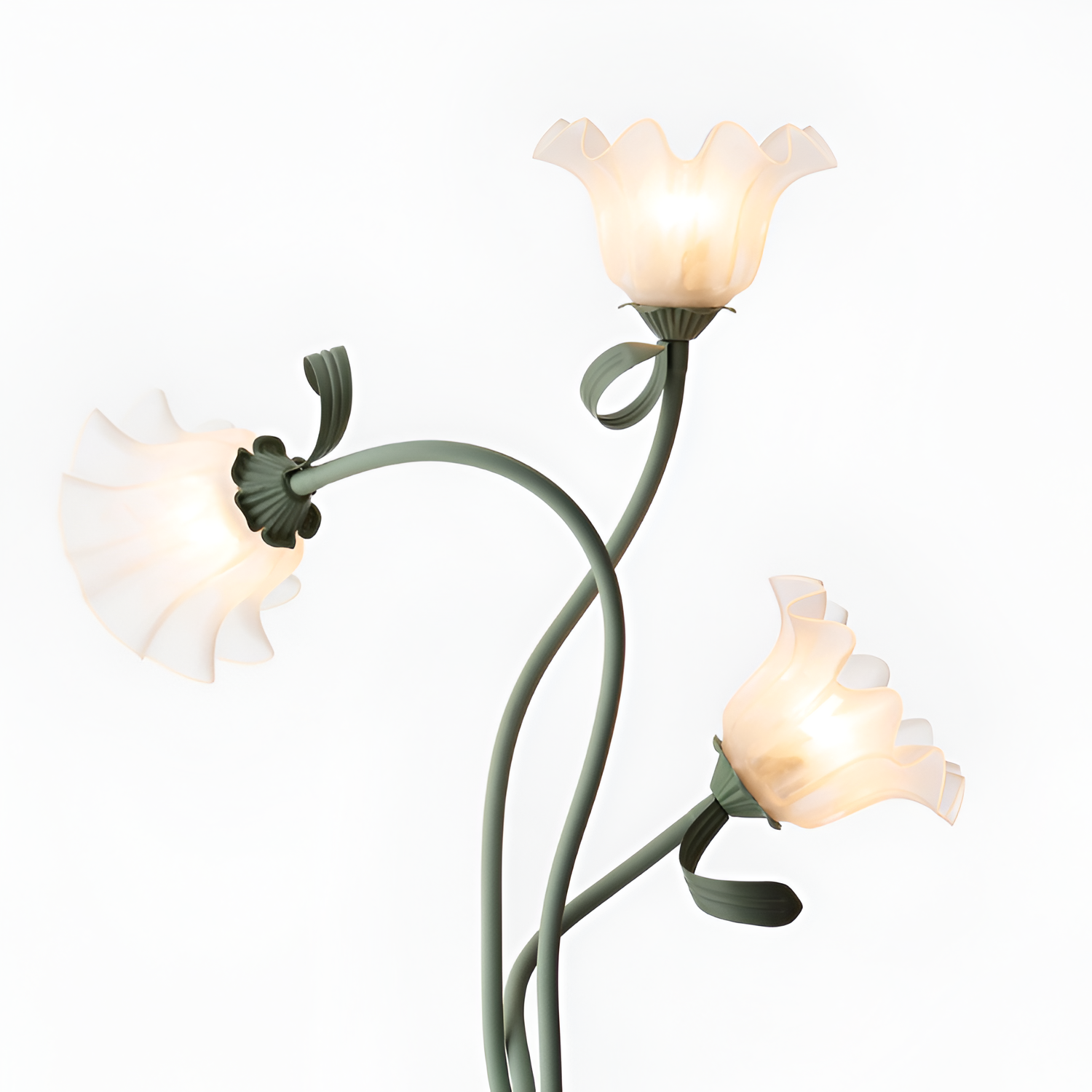 Blomstret buet gulvlampe - justerbar