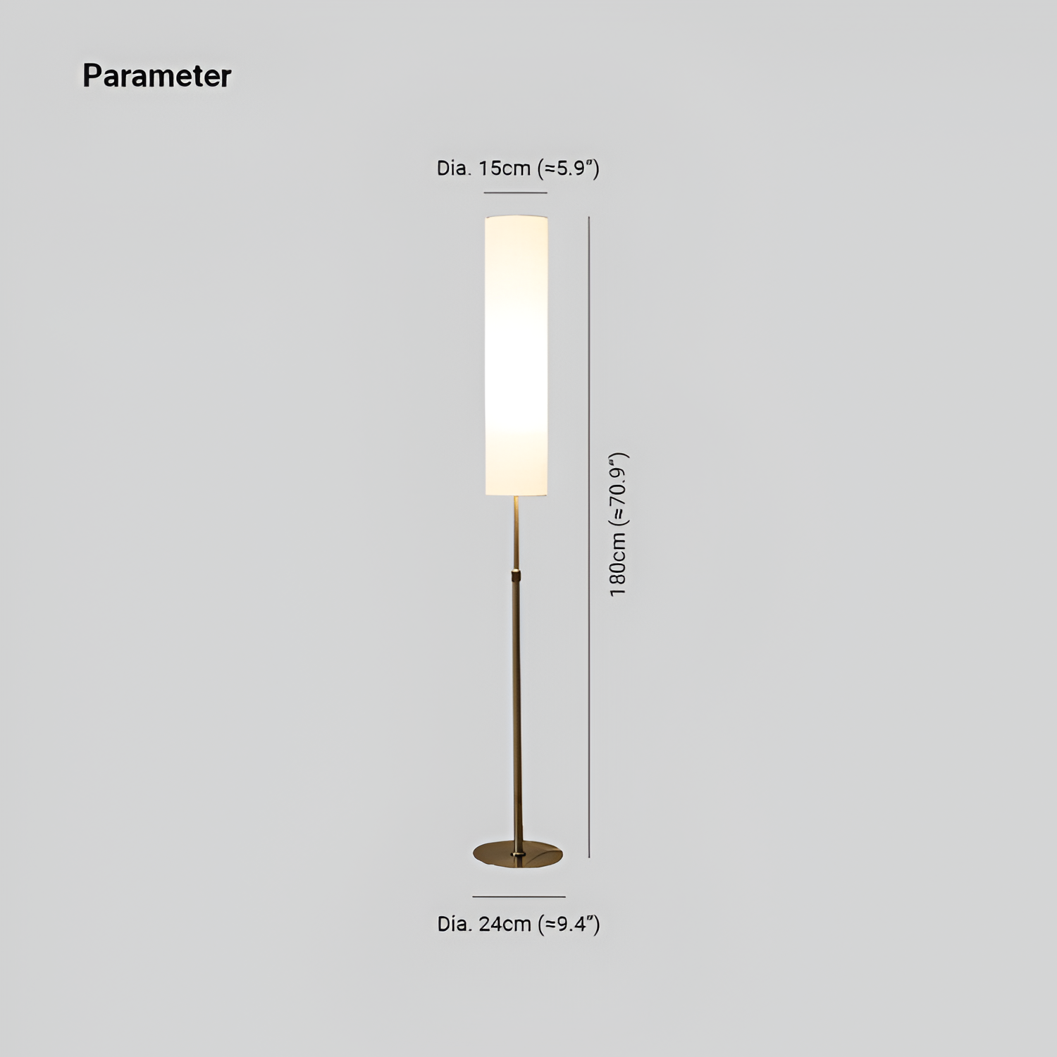 Minimalistisk Cylindrisk Gulvlampe - Justerbar