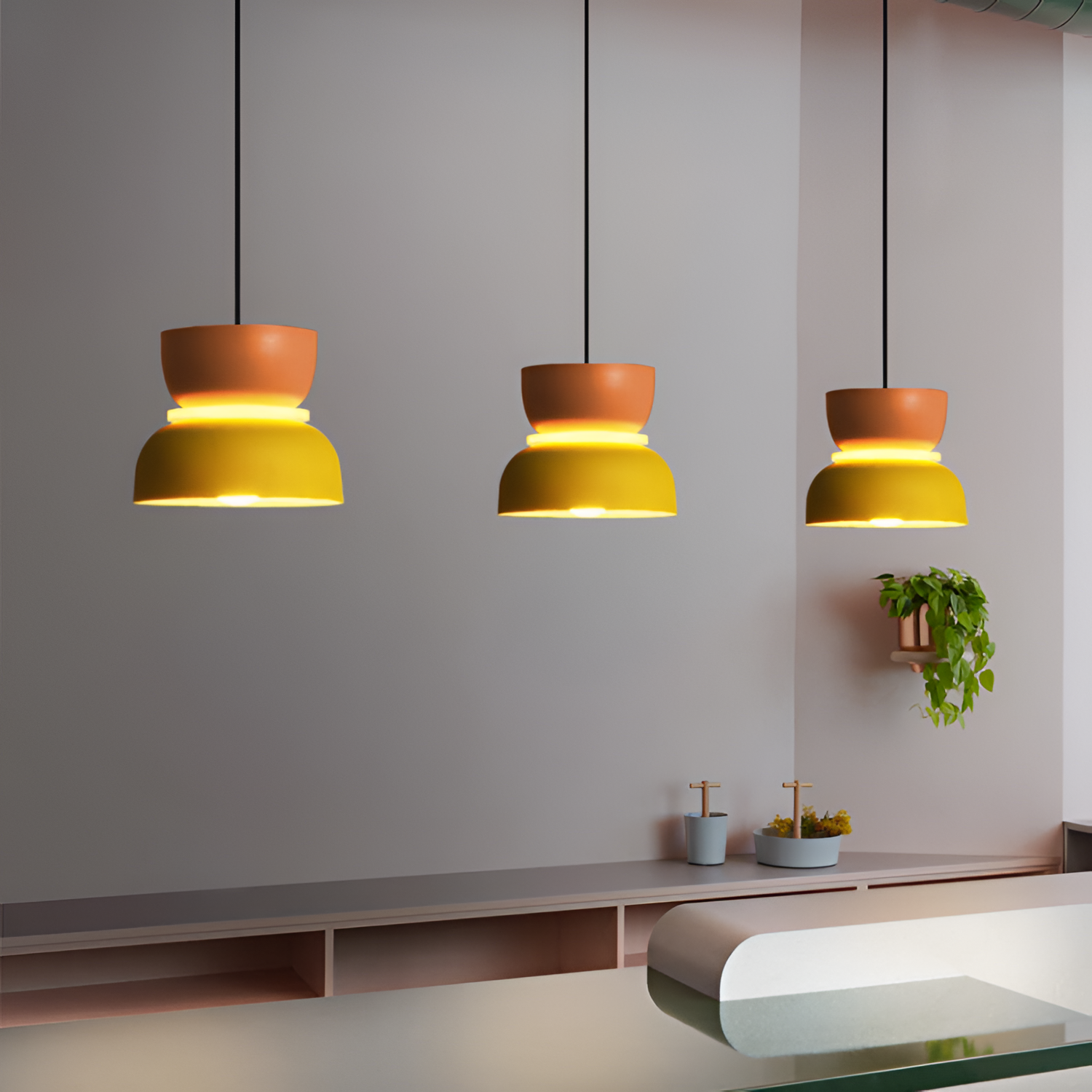 Moderne Pendellampe - Farverig Geometrisk Hængelampe