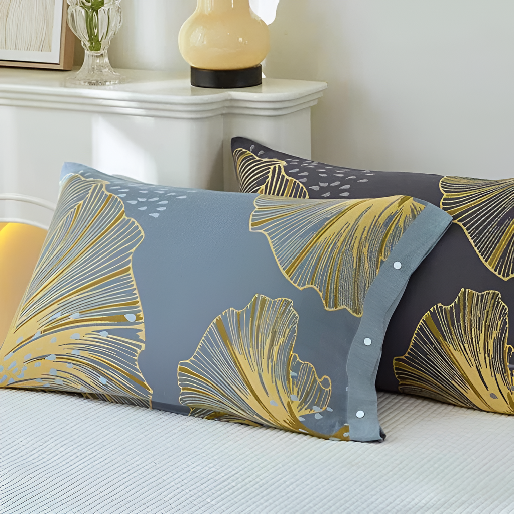 Funda de Almohada Floral Ginkgo - Con Botones