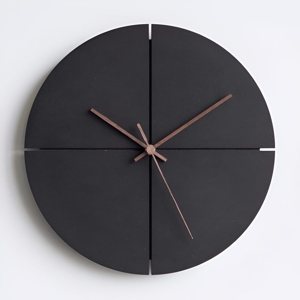 Geometrisk Lydløst Vægur - Minimalistisk