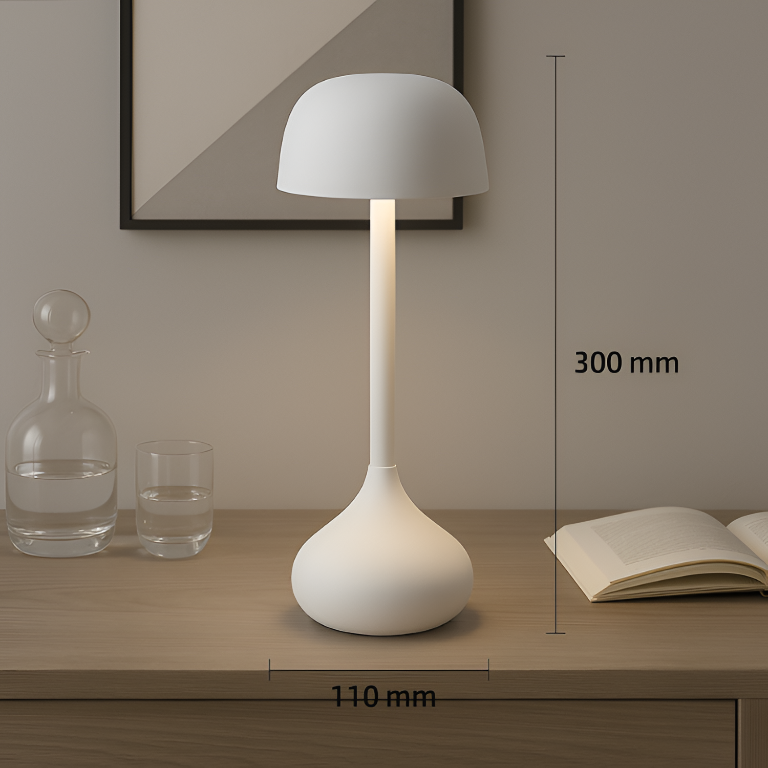 LunaGlow - Trådløs Dæmpbar LED Bordlampe