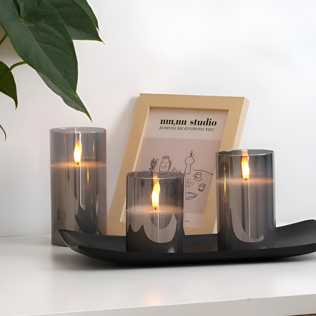 Minimalistisk Flameless LED-lysæt - Cylindrisk