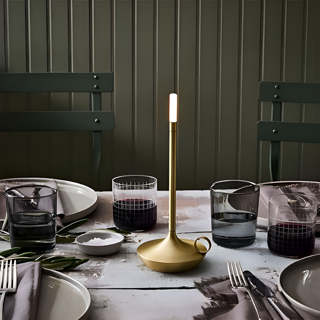 Bærbar Cylindrisk Bordlampe - Trådløst Led-Natlys