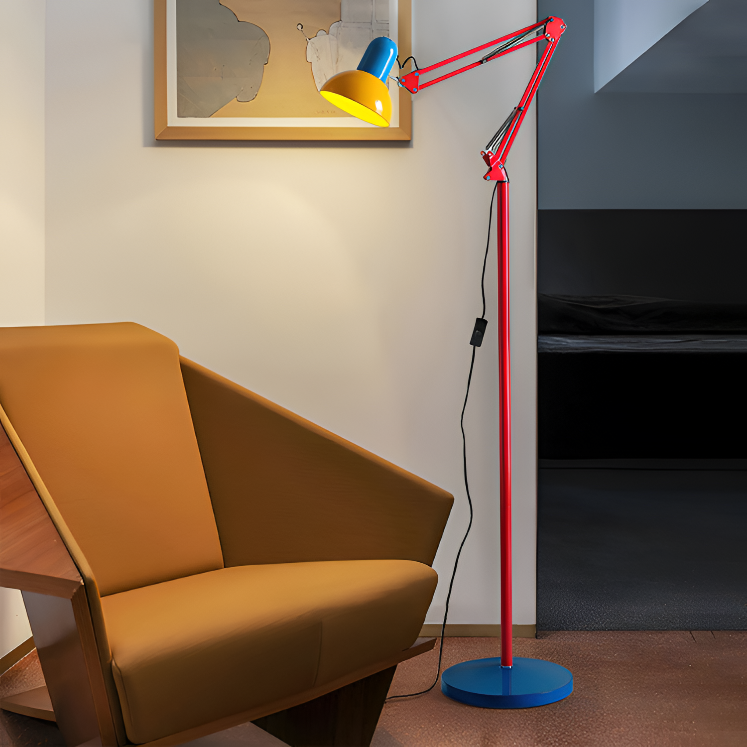 Memphis Industrial gulvlampe med flere arme – justerbar