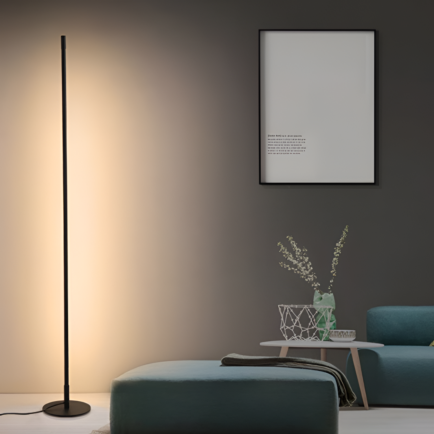 Minimalistisk Slank Gulvlampe - Lineær
