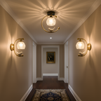 Crescent-figur med struktureret loftlampe – lysdæmpbar