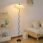Plisseret Bølget Gulvlampe - Minimalistisk