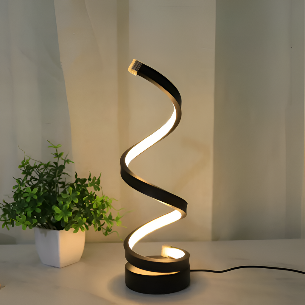 Minimalistisk Spiral Bordlampe - Dæmpbar