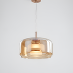 Cognac Glas Pendel - Rund Hængelampe
