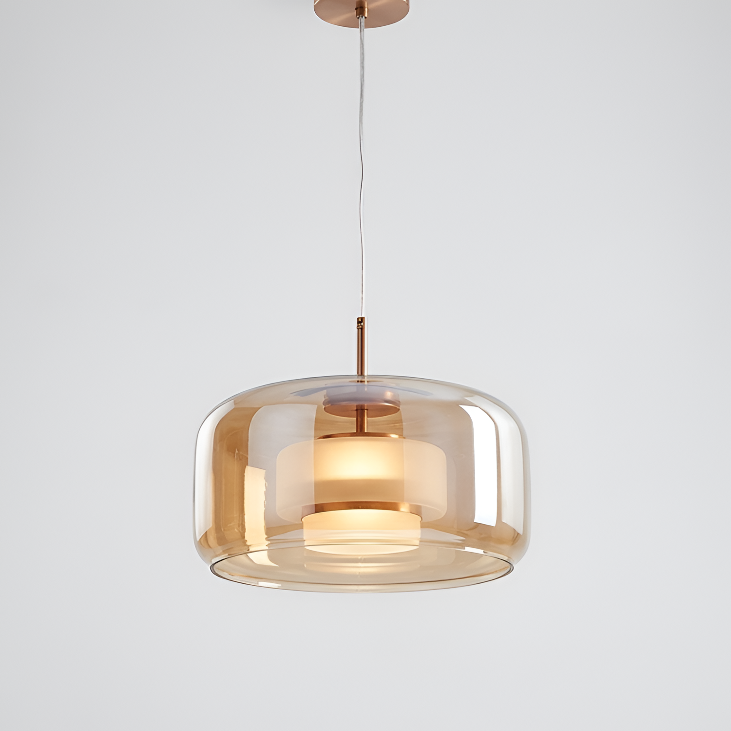 Cognac Glas Pendel - Rund Hængelampe