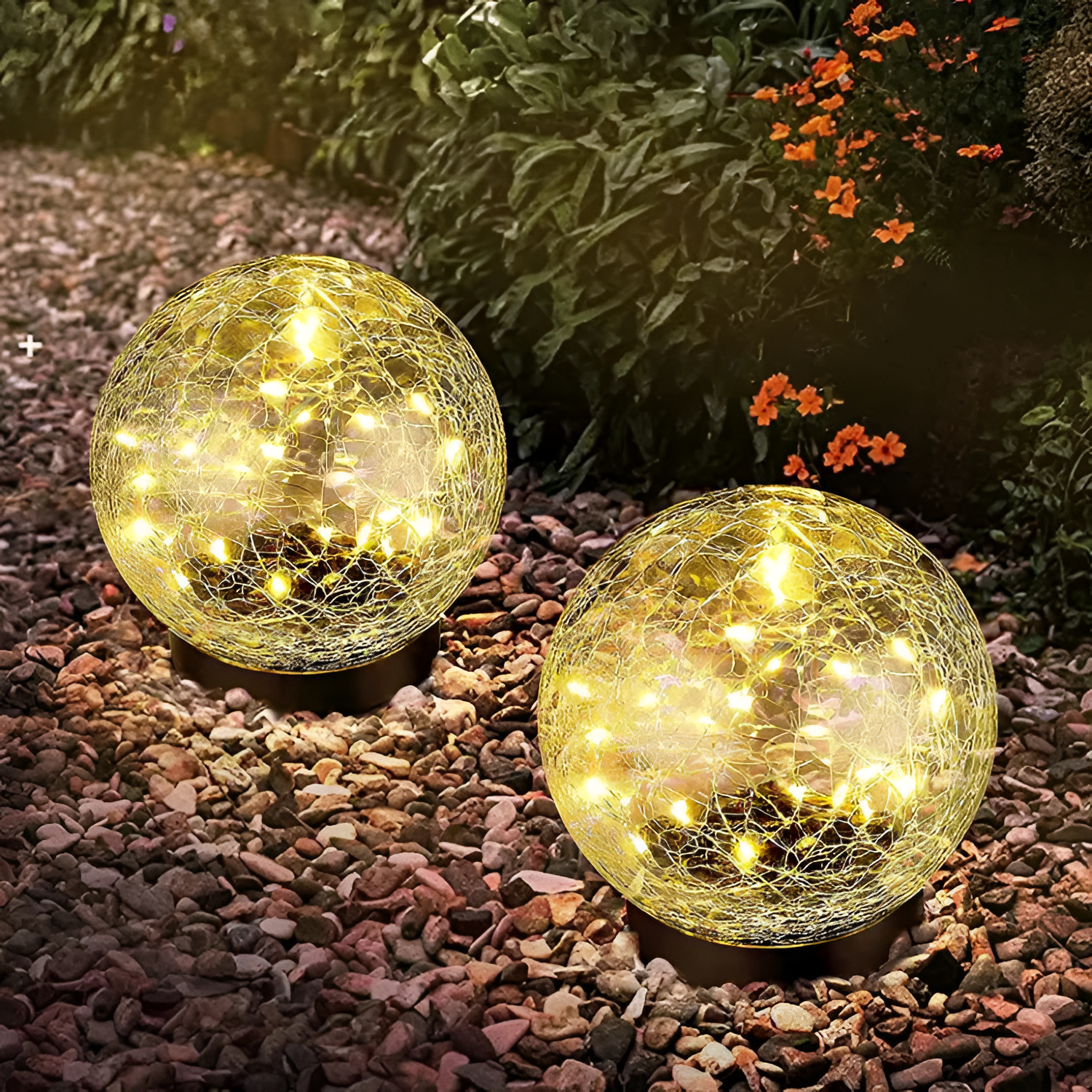 Udendørslampe Med Jordspyd Og Knitrende Effekt – Solcelledrevet