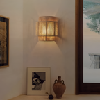 Væglampe med rattan-håndtag – LED-væglampe