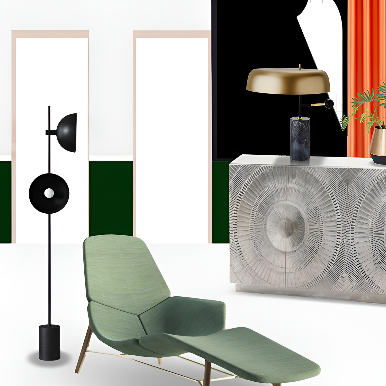 Minimalistisk Geometrisk Bordlampe - Industriel