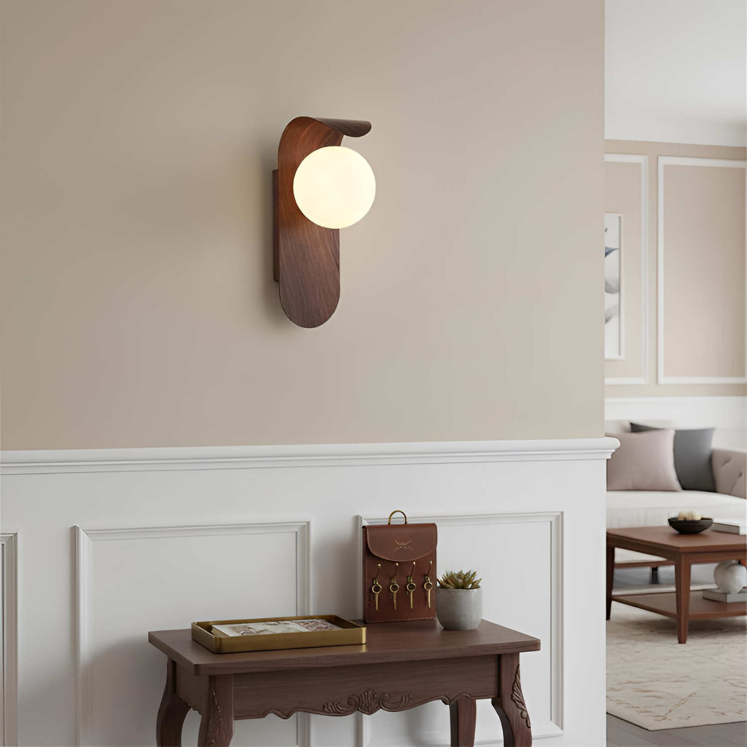 Minimalistisk buet væglampe – Art Deco-stil