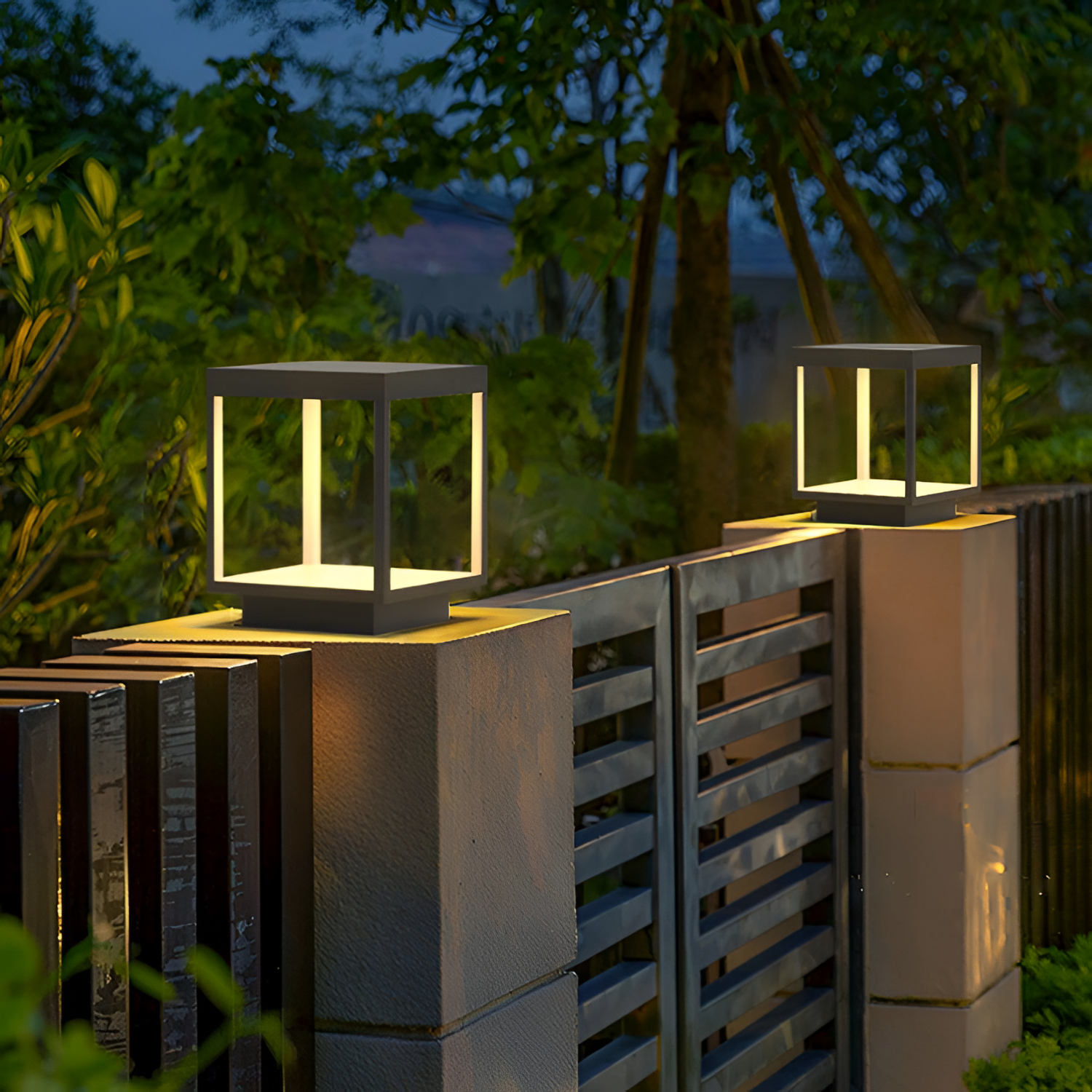 Geometrisk Solcellelampe til Udendørsbrug - Minimalistisk