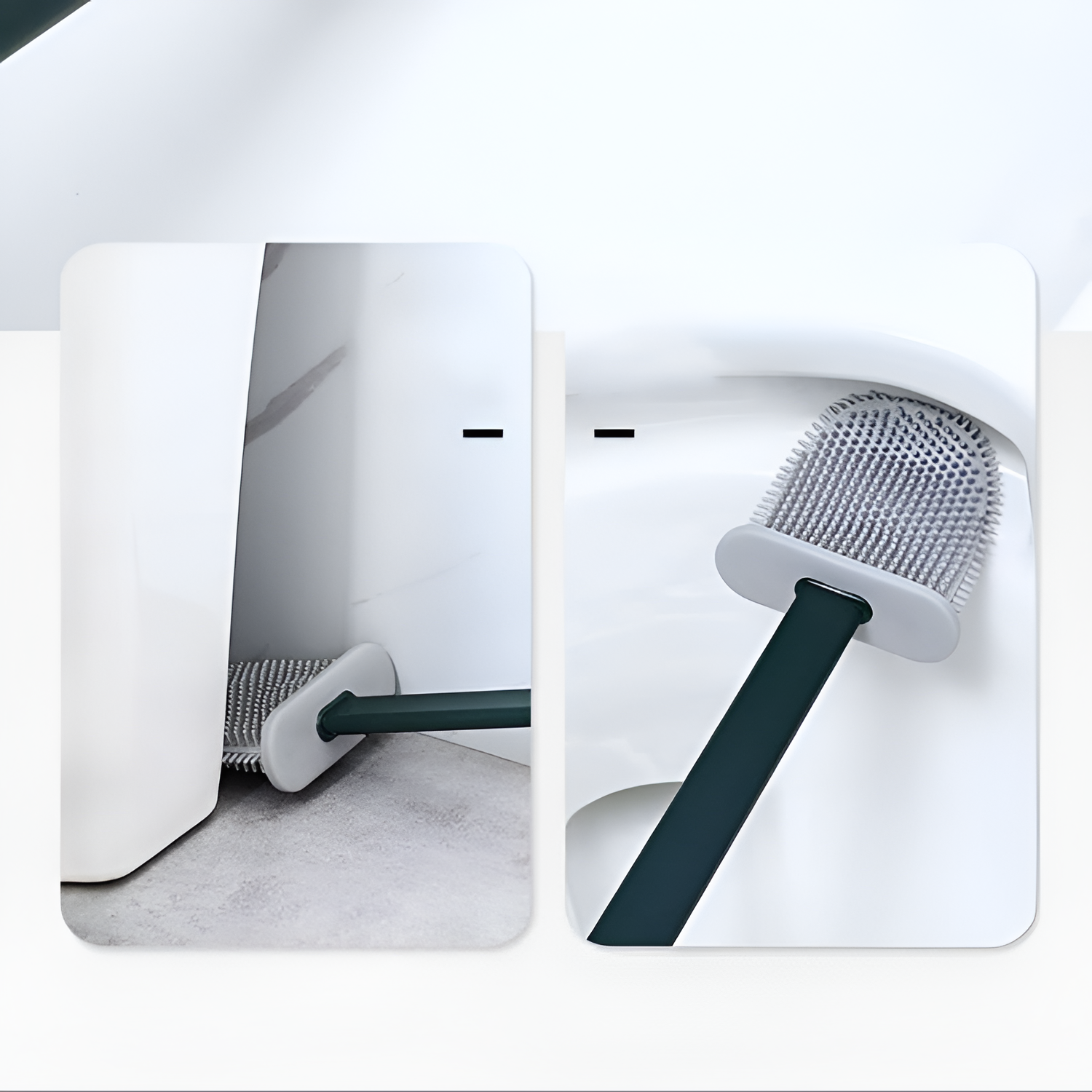 Minimalistisk Langskaftet Toiletbørste - Ensfarvet