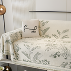 Minimalistisk Frynse Sofa Tæppe - Botanisk