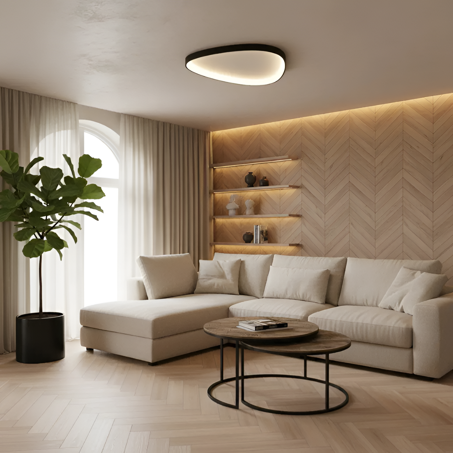 Organic Pebble LED Ceiling Light – Moderne loftslampe til planmontering