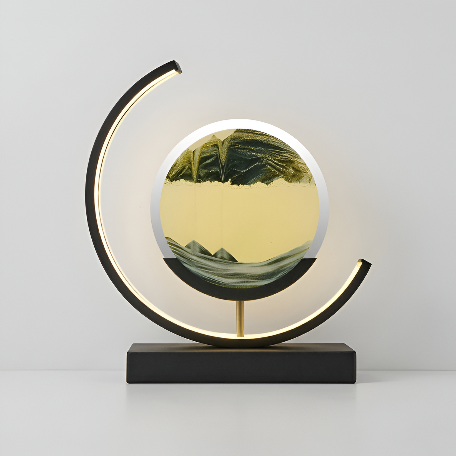 Dynamisk Sandkunst LED Bordlampe - Varm Omgivende Glød