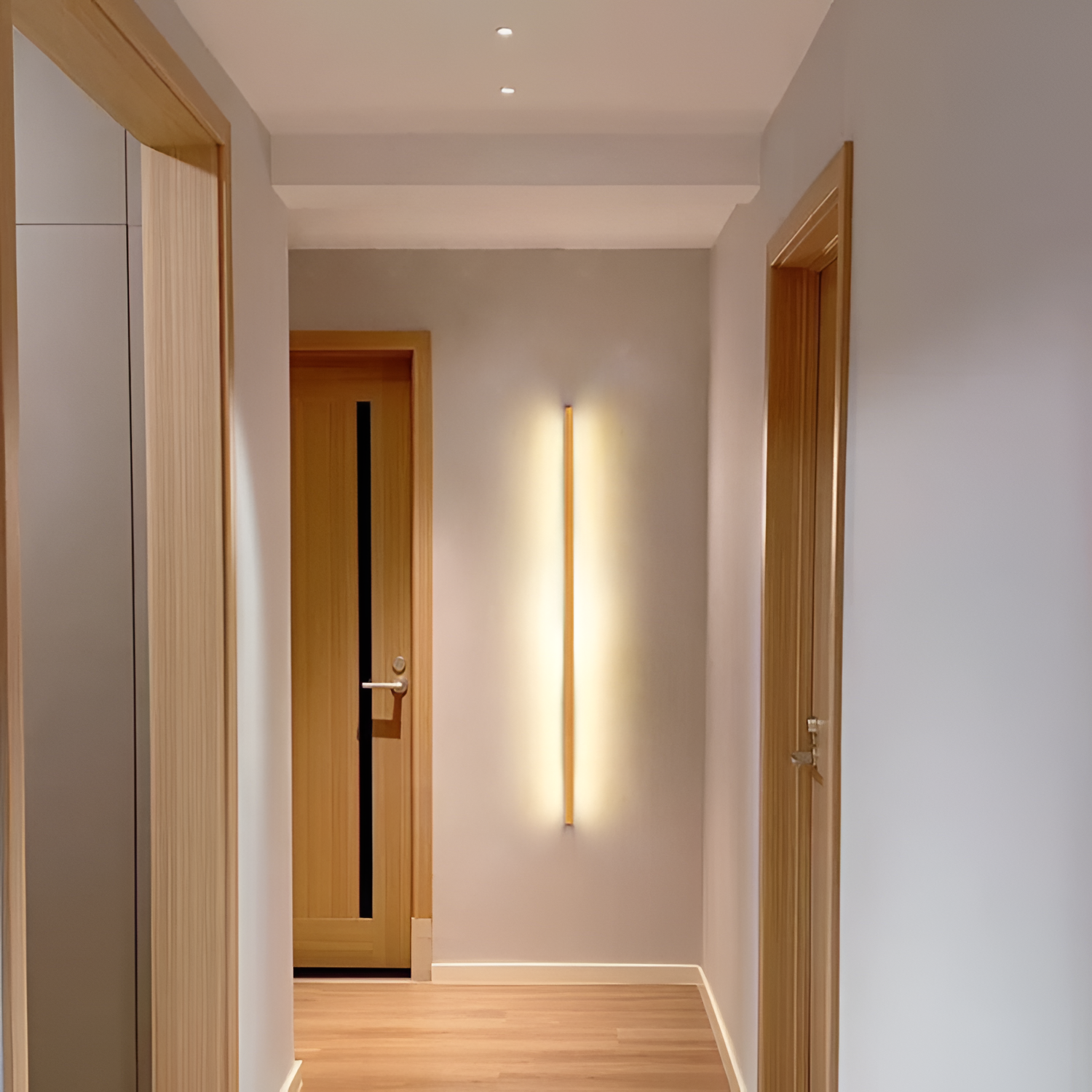 Væglampe i massivt træ med LED-lys - japansk stil