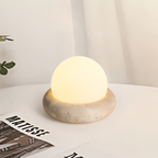 Skulpturel Travertin Bordlampe - Minimalistisk