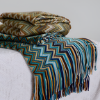 Bohemisk Frynser Chevron - Strikket Plaid
