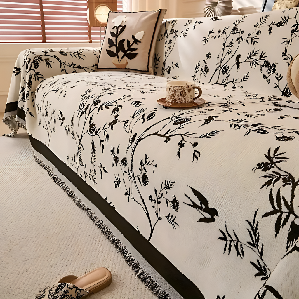 Sofatæppe Med Blomstermønster - Blomster