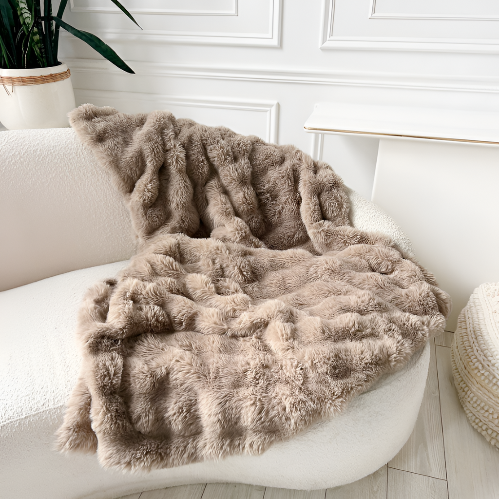 Plysset Tekstureret Plaid - Taupe