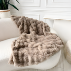 Plysset Tekstureret Plaid - Taupe