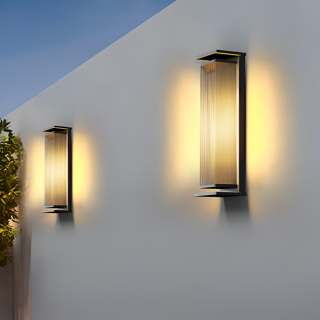 Rillet Lineær Solenergi Væglampe - Minimalistisk