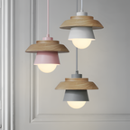 Nordic Pendellampe i Træ - Moderne Macaron Loftslampe