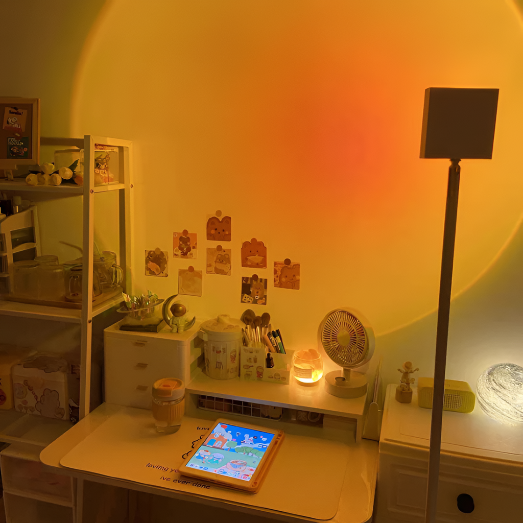 Sunset Projektionsgulvlampe - Gylden Time Stemningsbelysning
