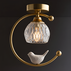 Crescent-figur med struktureret loftlampe – lysdæmpbar
