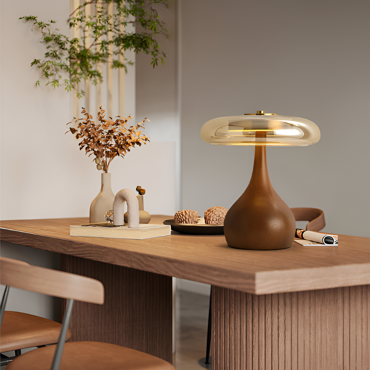 Mid-Century Mushroom Bordlampe - Dæmpbar