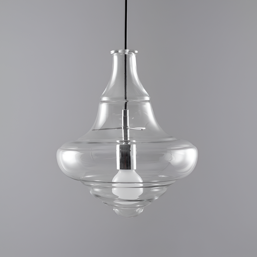 Skulpturel Rillet Glaspendel - Minimalistisk