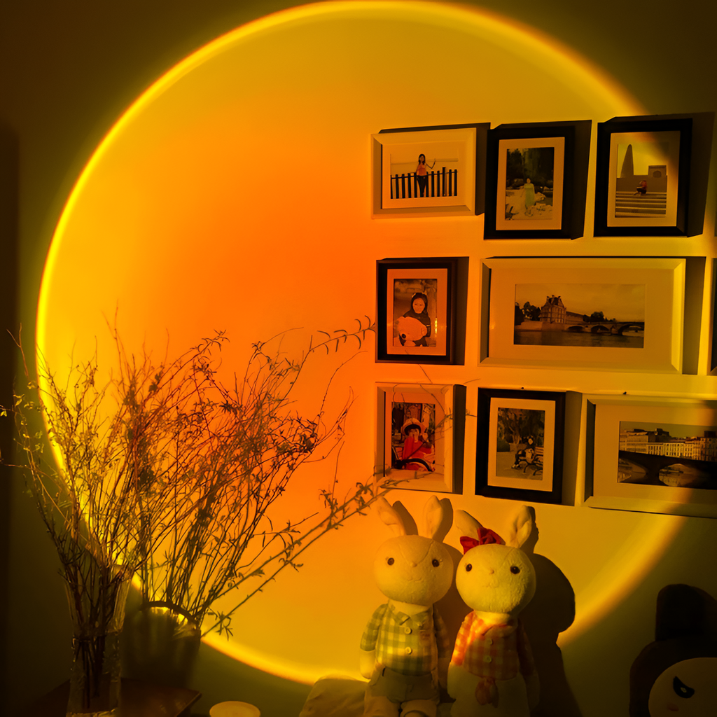 Sunset Projektionsgulvlampe - Gylden Time Stemningsbelysning
