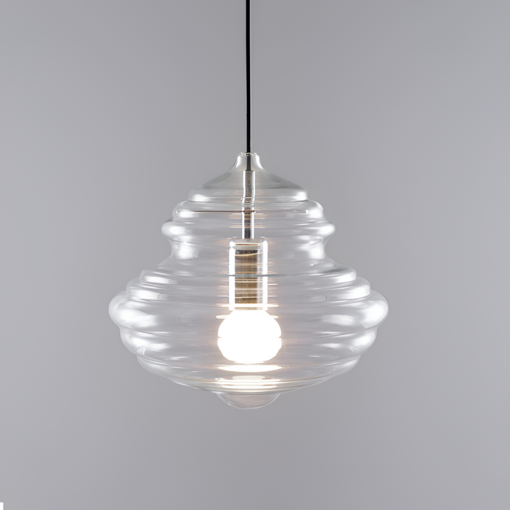 Skulpturel Rillet Glaspendel - Minimalistisk