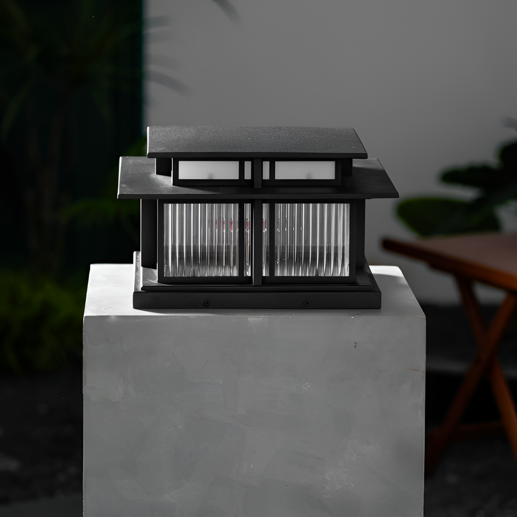 Zen-stil Solcellelampe til Søjle - Minimalistisk