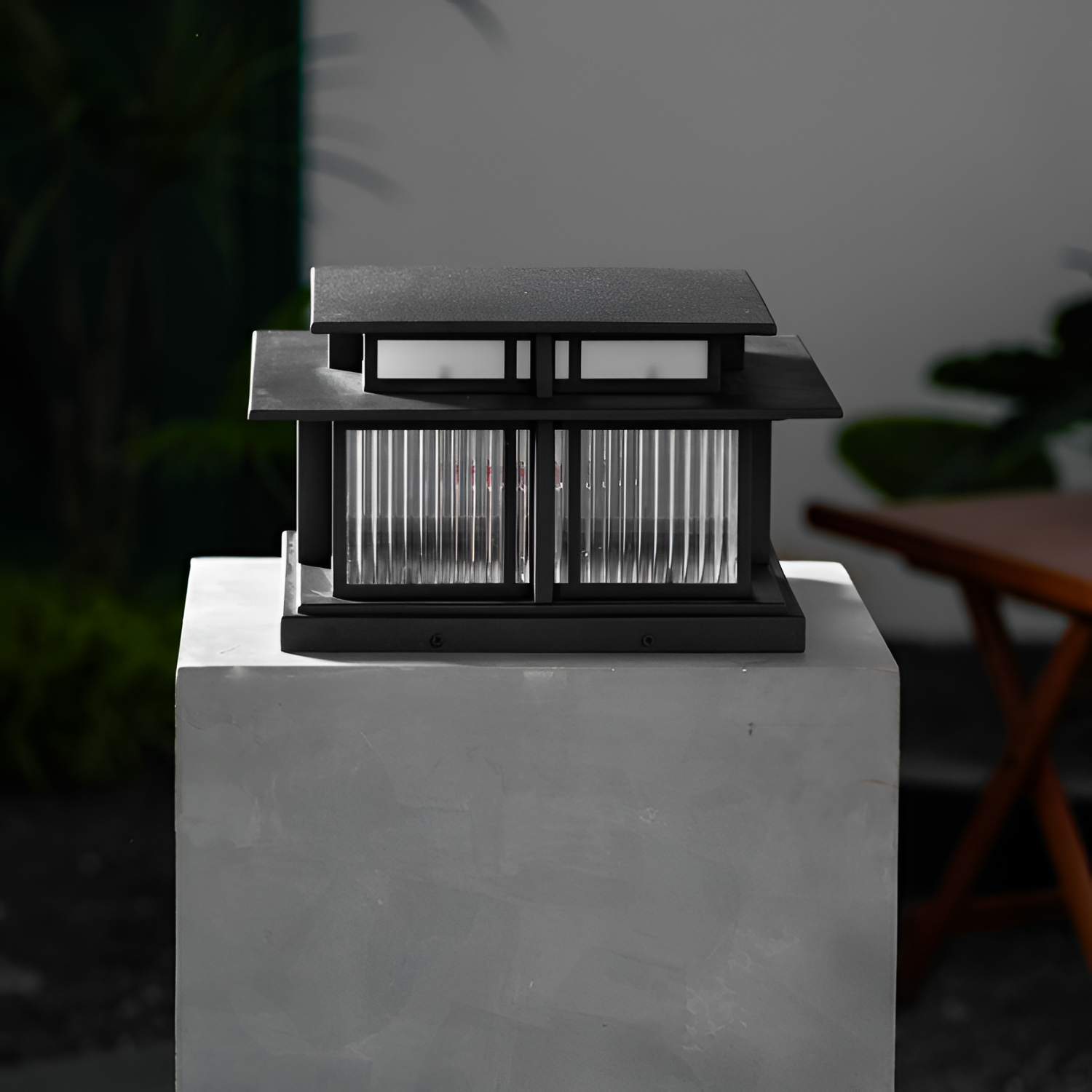 Zen-stil Solcellelampe til Søjle - Minimalistisk