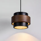 Industriel Travertin Træ Pendel - Minimalistisk